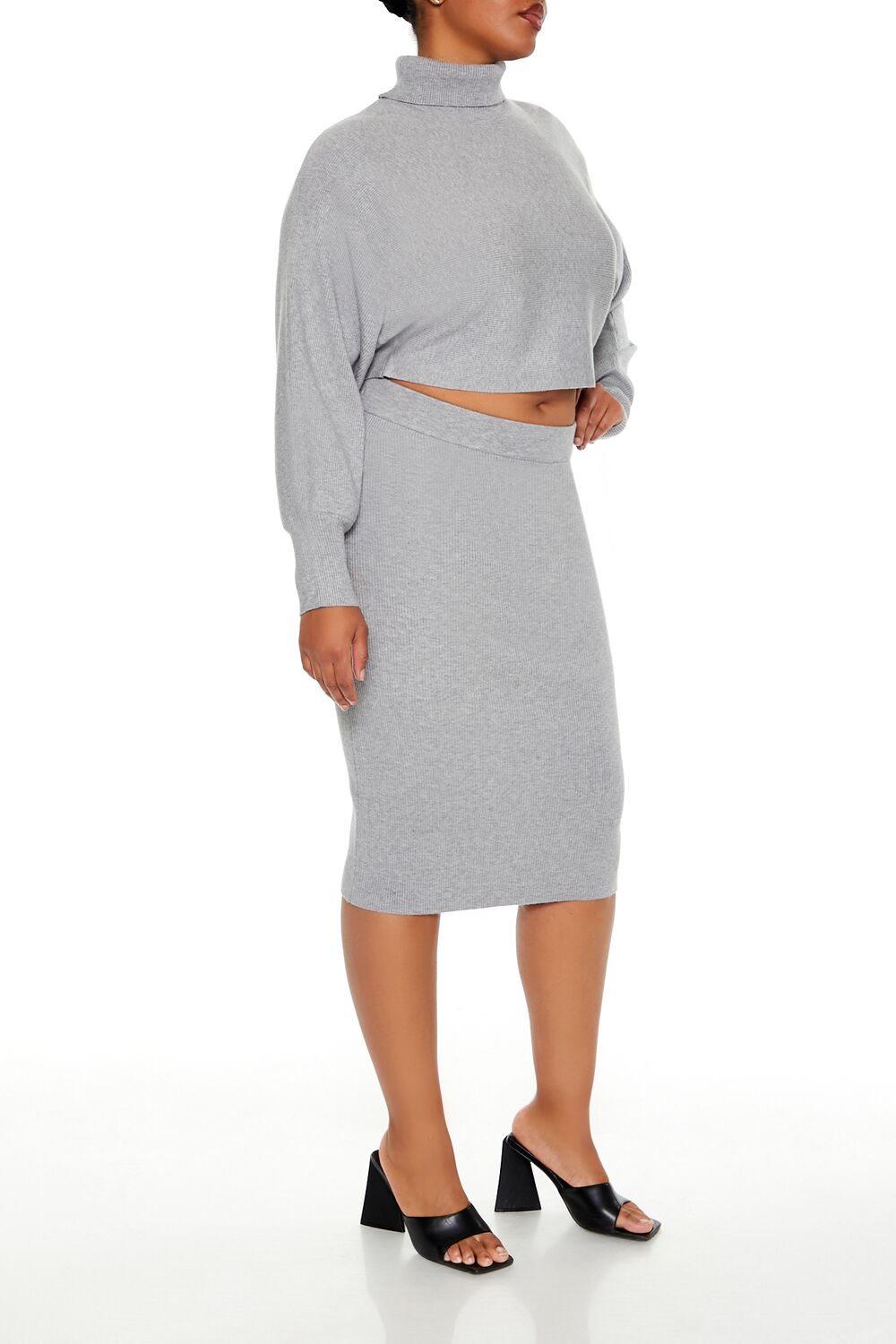 Plus Size Sweater-Knit Top & Skirt Set - Image 4