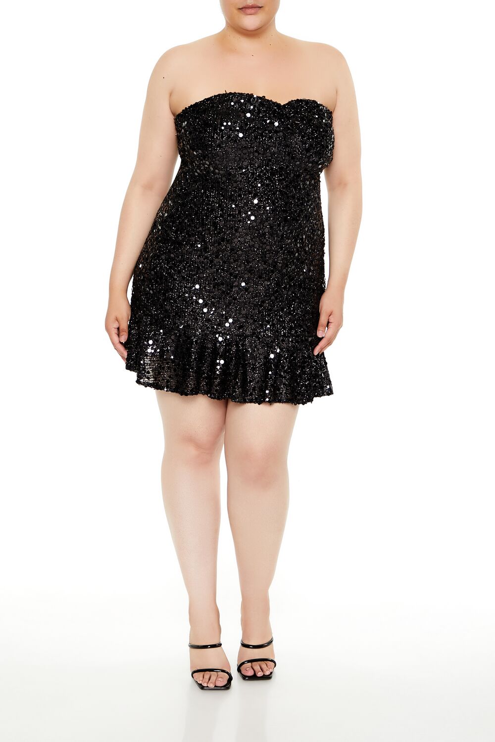 Plus Size Sequin Sweetheart Mini Dress - Image 6