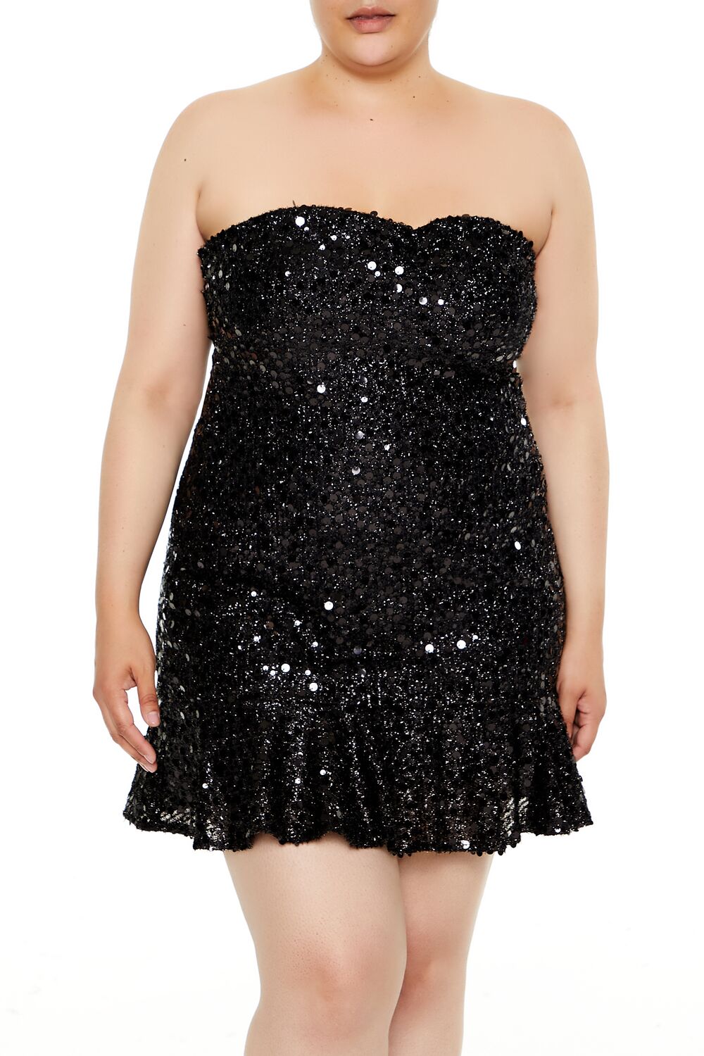 Plus Size Sequin Sweetheart Mini Dress - Image 7
