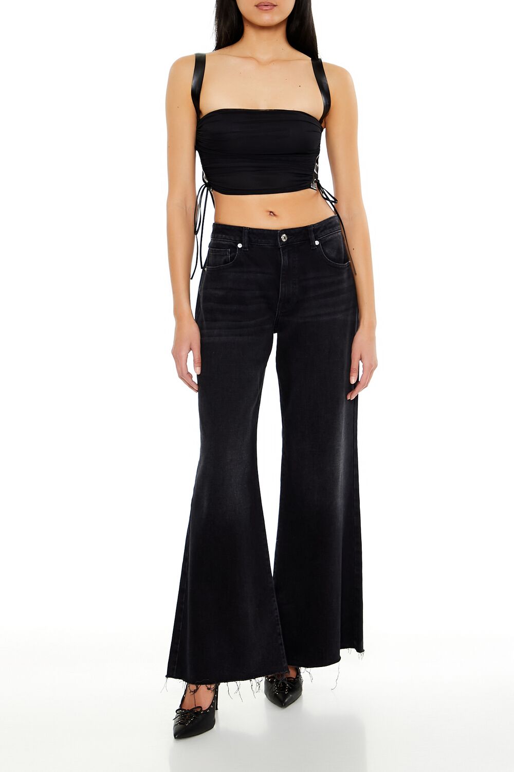 Lace-Up Crop Top - Image 2