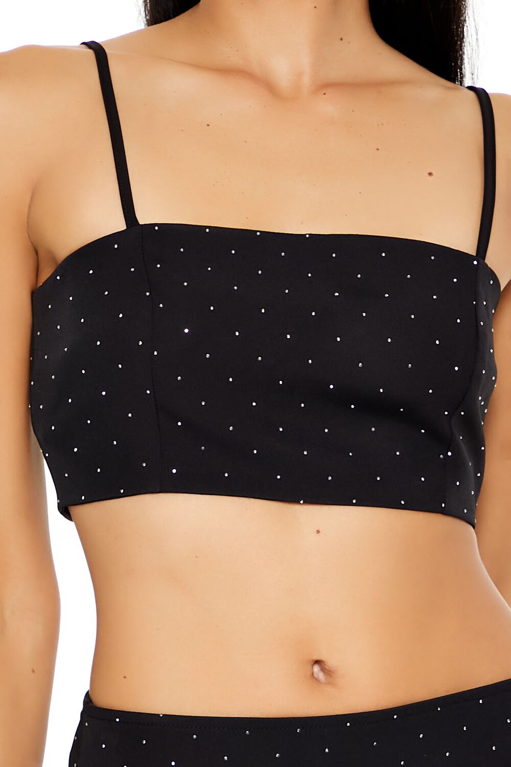 Rhinestone Cropped Cami & Mini Skirt Set - Image 5