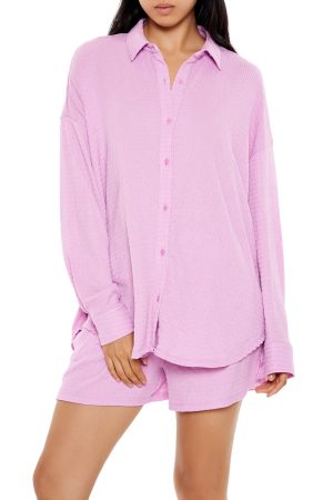 Textured Shirt & Shorts Set