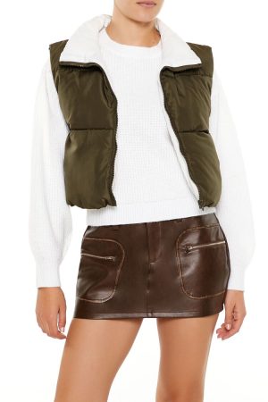 Quilted Cropped Zip-Up Vest