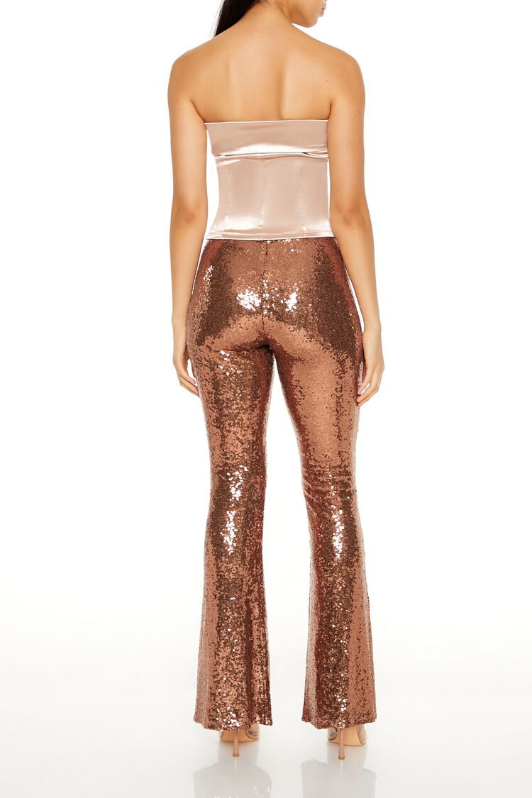 Sequin High-Rise Flare Pants - Image 4