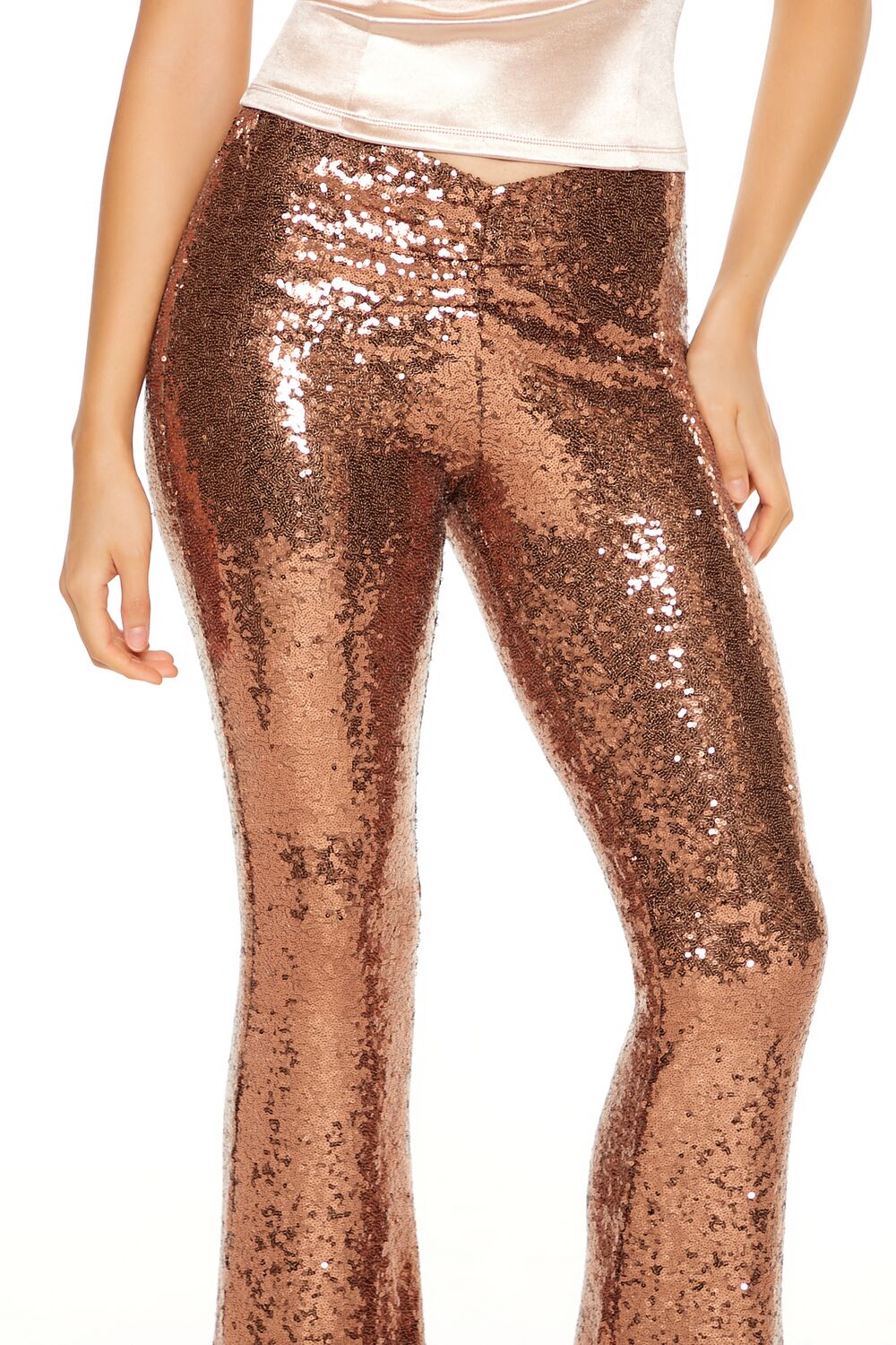 Sequin High-Rise Flare Pants - Image 5