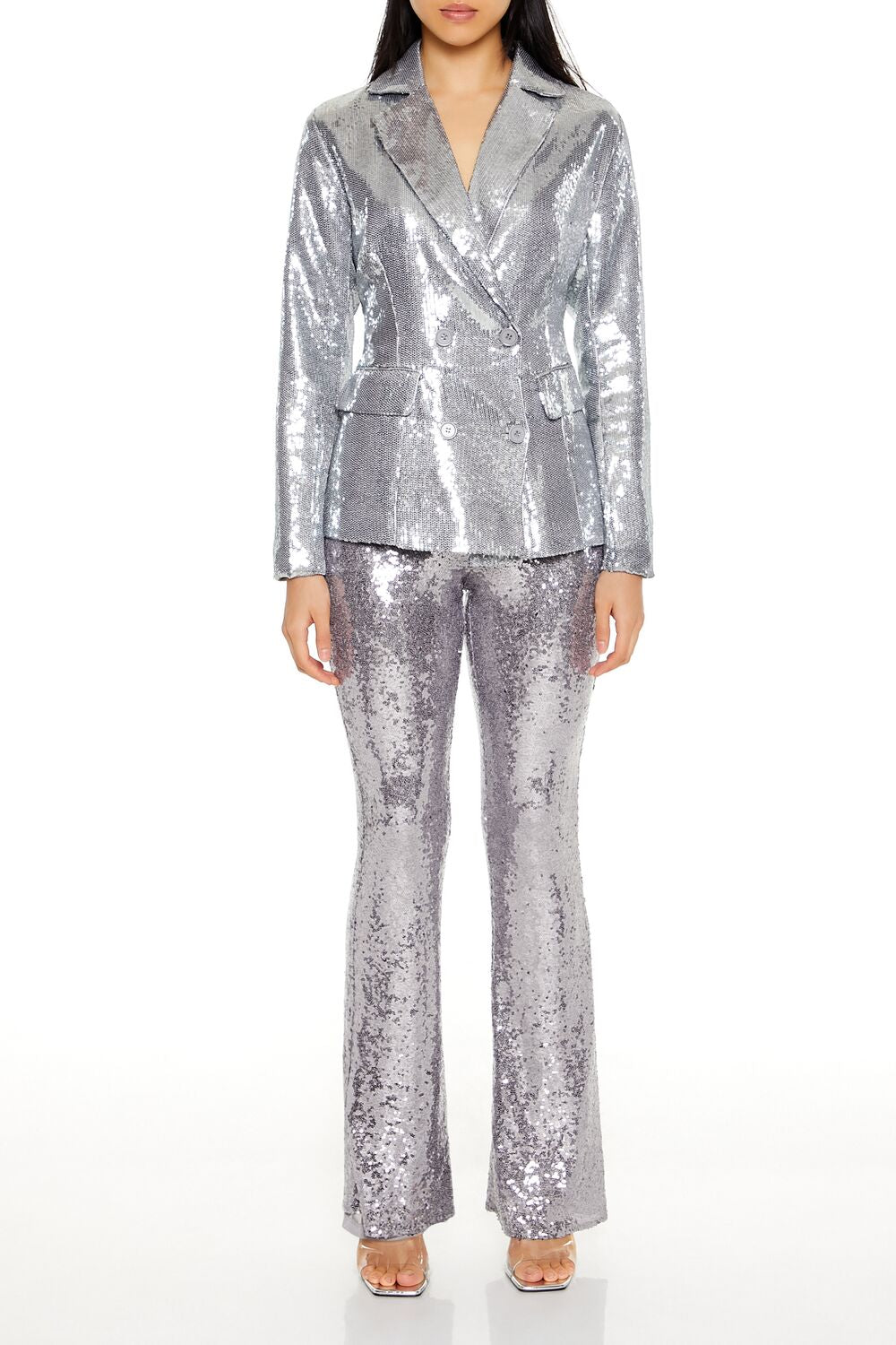 Sequin High-Rise Flare Pants - Image 6