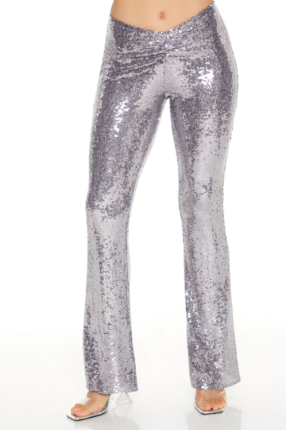 Sequin High-Rise Flare Pants - Image 7