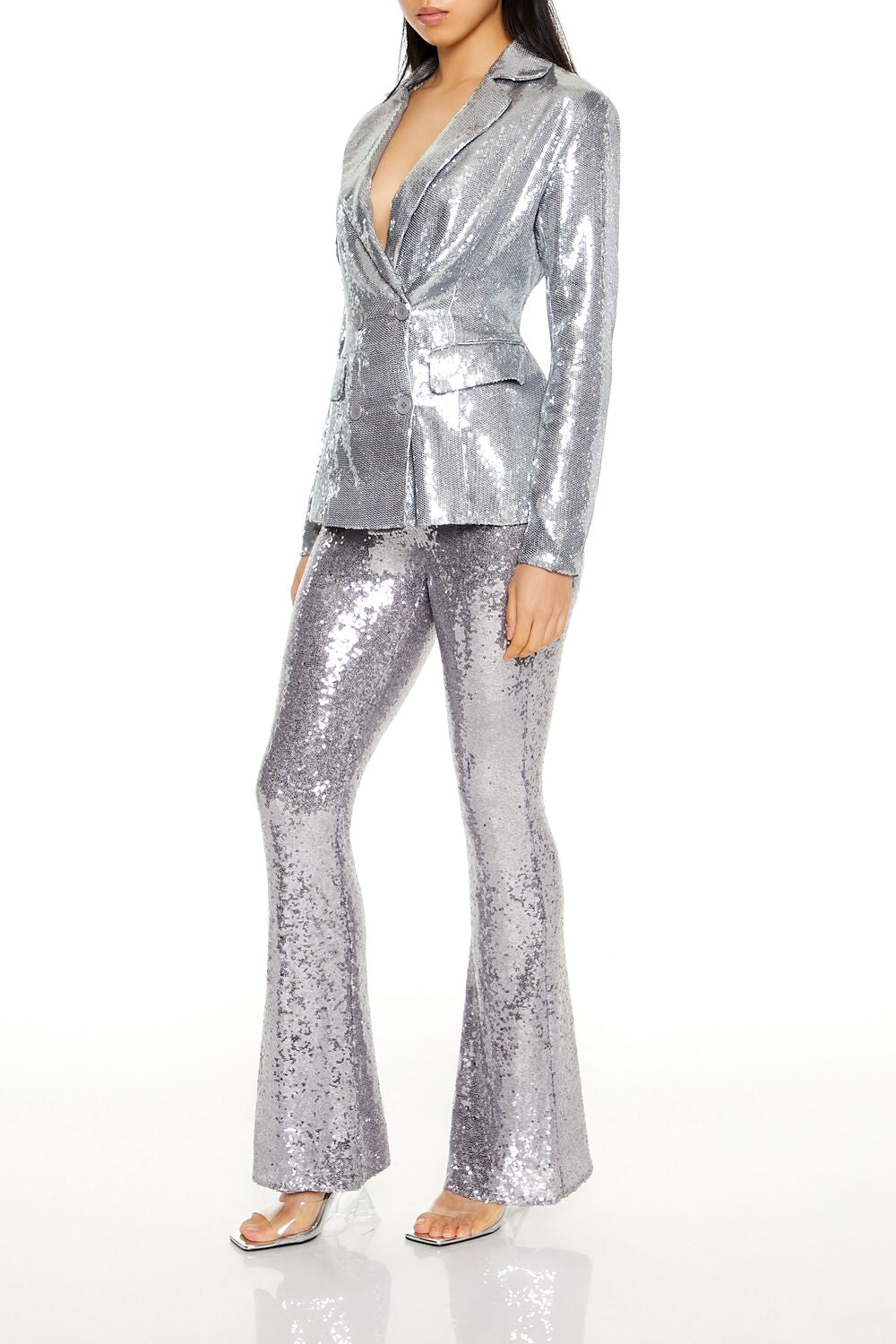 Sequin High-Rise Flare Pants - Image 8