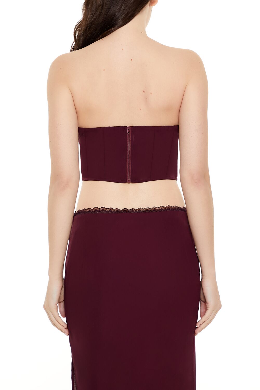 Lace-Trim Bustier Tube Crop Top - Image 5