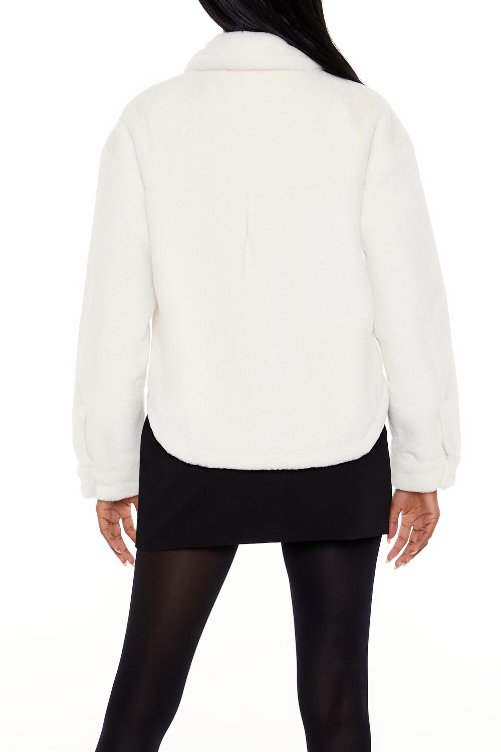 Faux Fur Cropped Shacket - Image 5