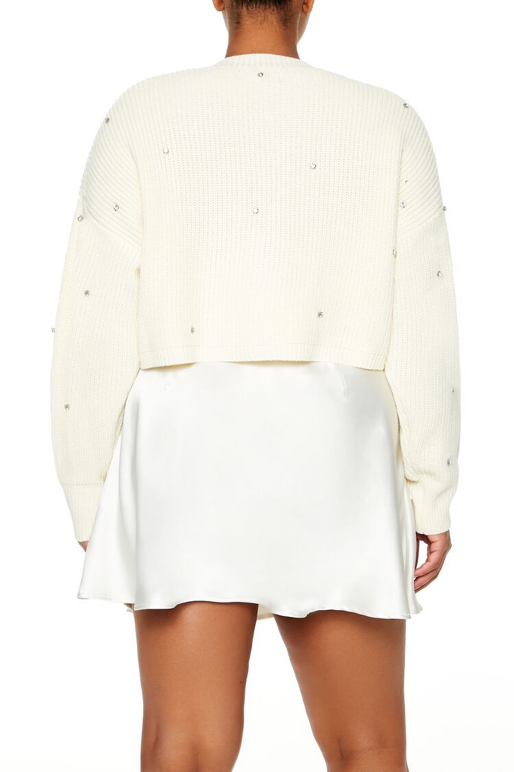 Plus Size Rhinestone Cardigan Sweater - Image 5