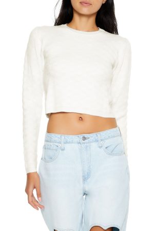 Textured Cropped Sweater
