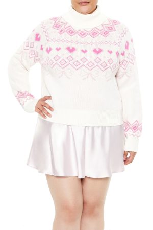 Plus Size Fair Isle Turtleneck Sweater
