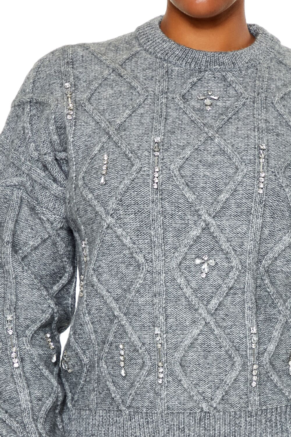 Plus Size Faux Gem Sweater - Image 3
