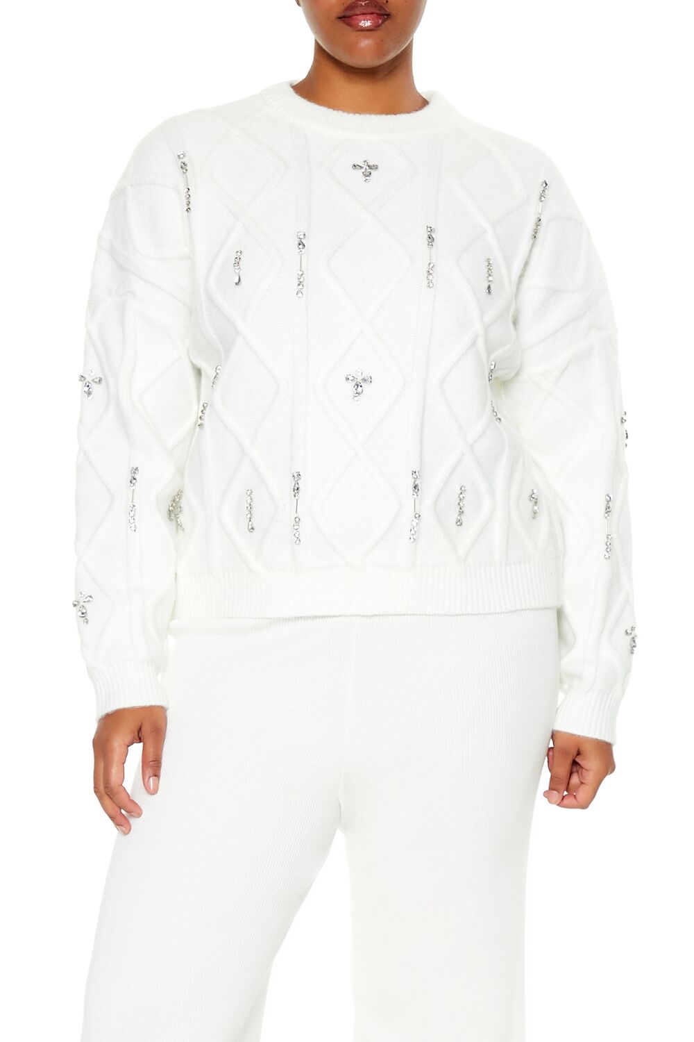 Plus Size Faux Gem Sweater - Image 6