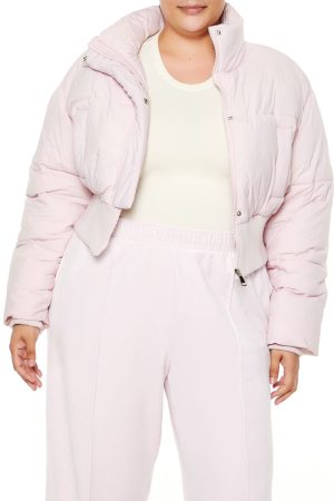 Plus Size Cropped Puffer Jacket