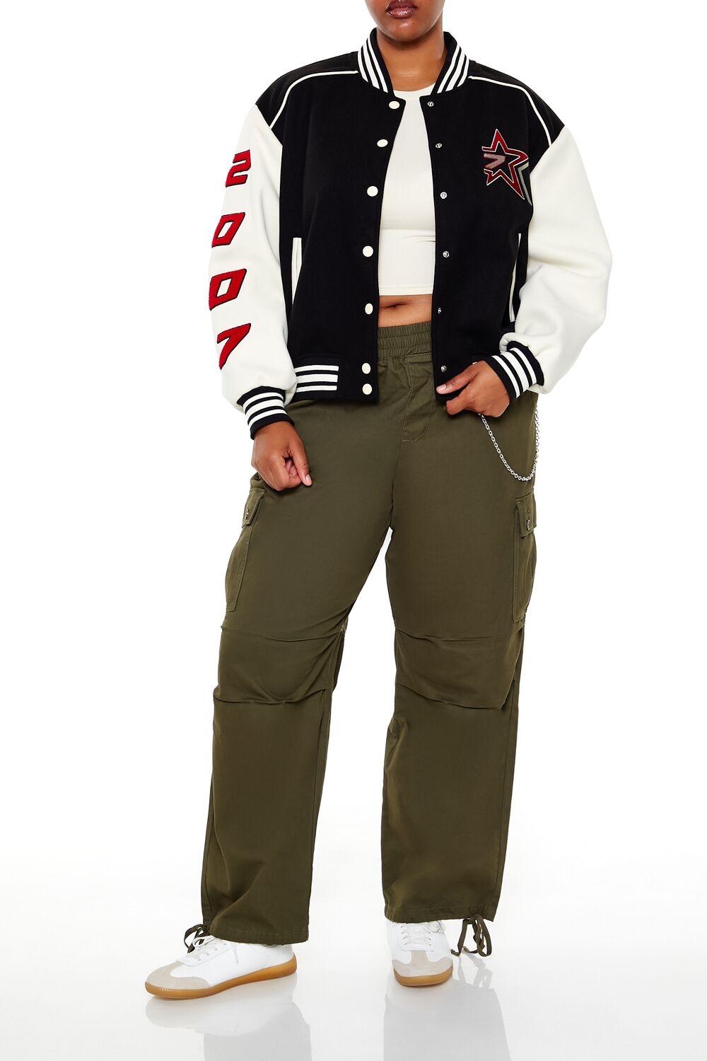 Plus Size Star Girl Varsity Jacket - Image 2