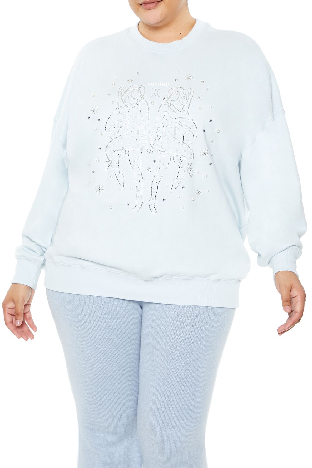 Plus Size Beaded Gemini Pullover
