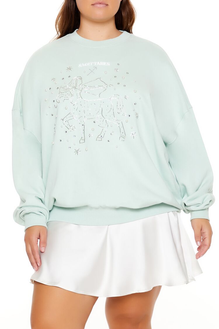 Plus Size Beaded Sagittarius Pullover