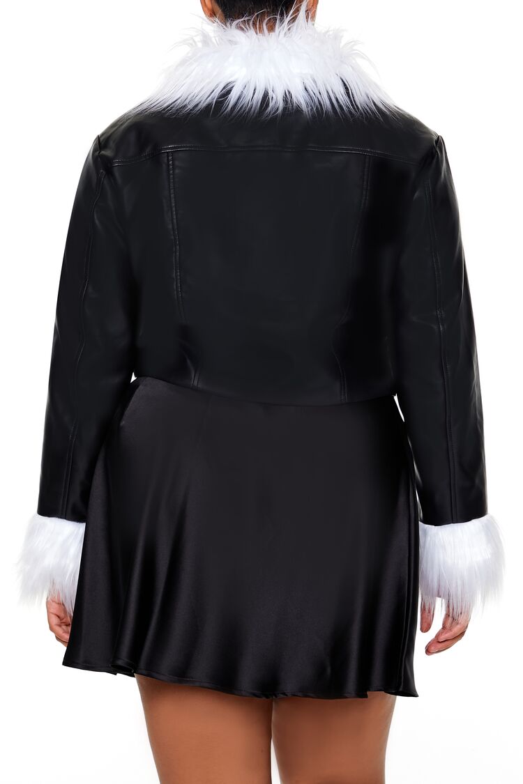 Plus Size Faux Fur-Trim Shacket - Image 5