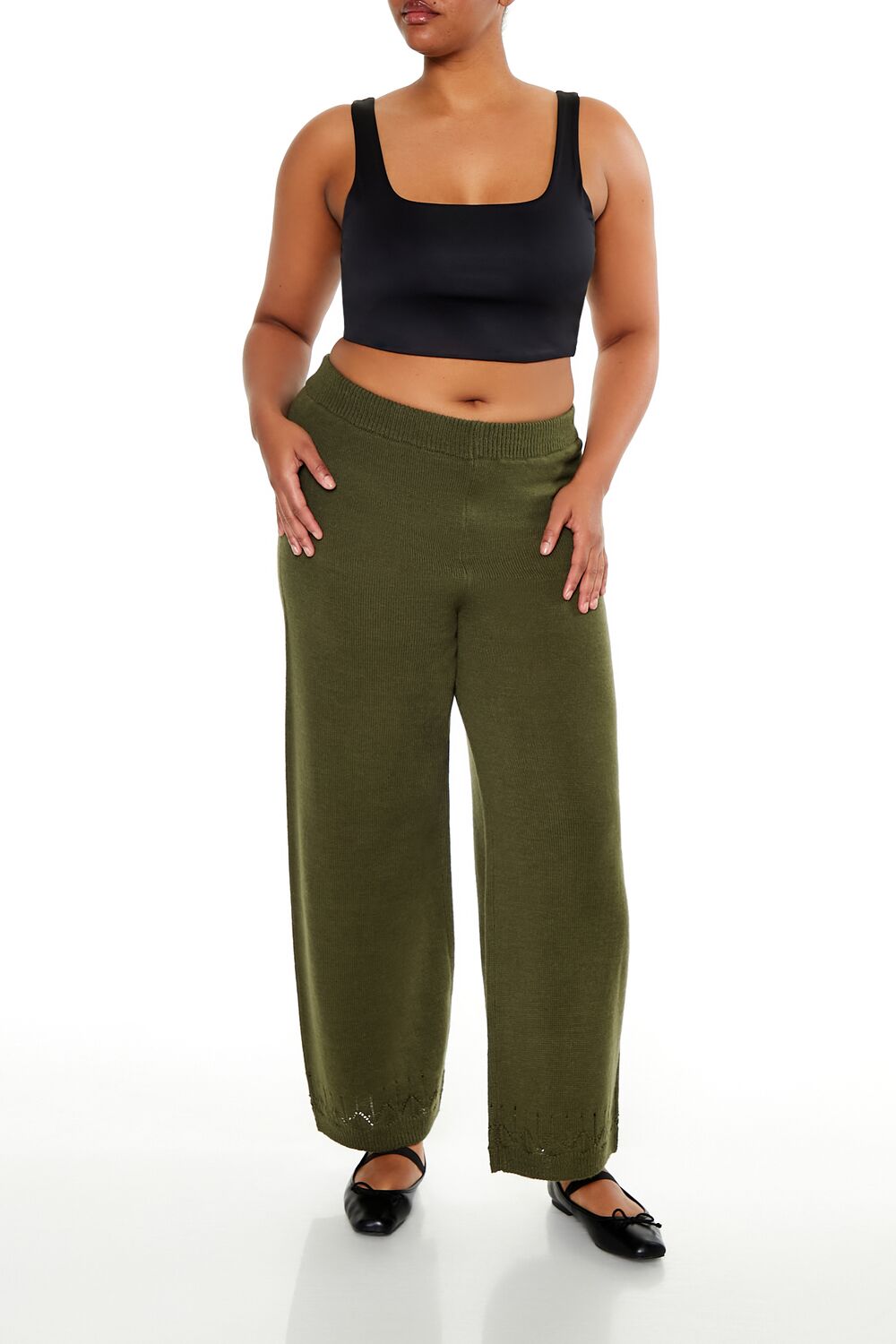 Plus Size Wide-Leg Sweater-Knit Pants - Image 11