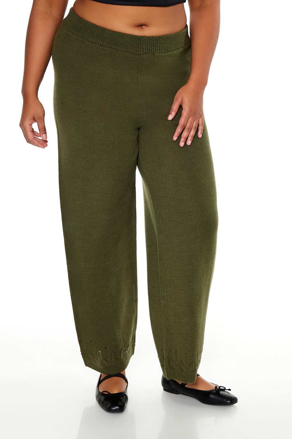 Plus Size Wide-Leg Sweater-Knit Pants - Image 12