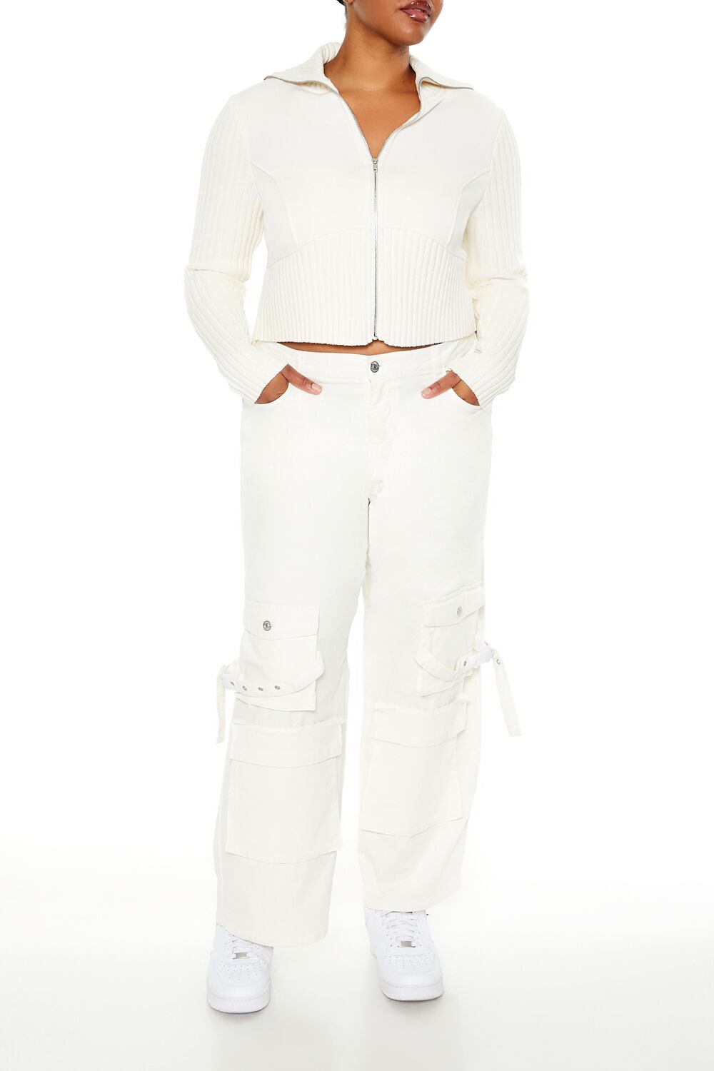 Plus Size Velvet Cargo Pants - Image 6