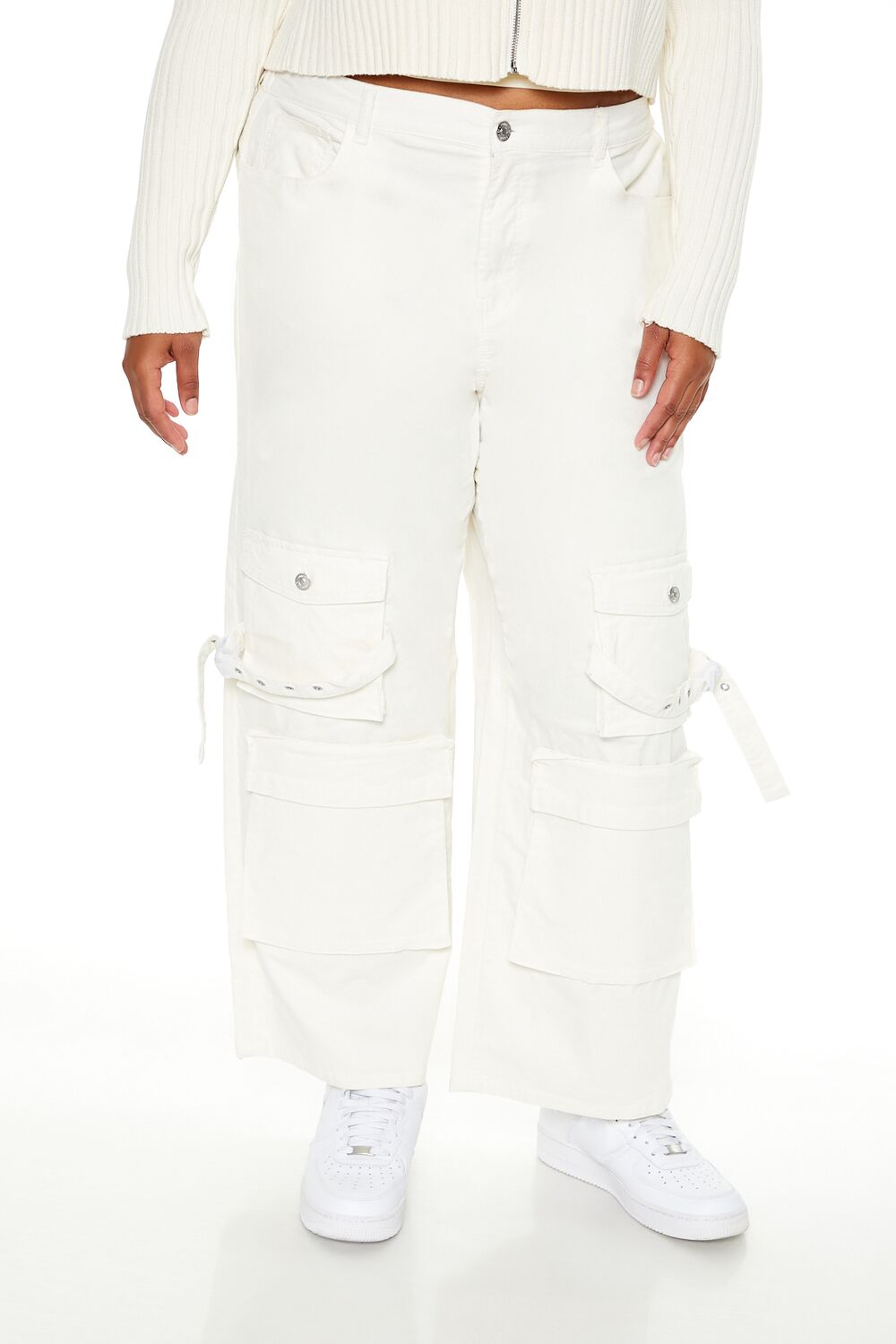 Plus Size Velvet Cargo Pants - Image 7