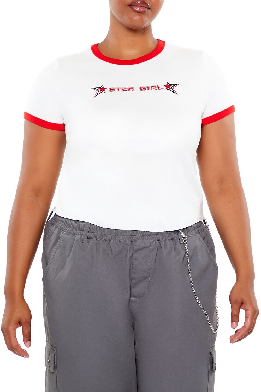 Plus Size Star Girl Ringer Tee