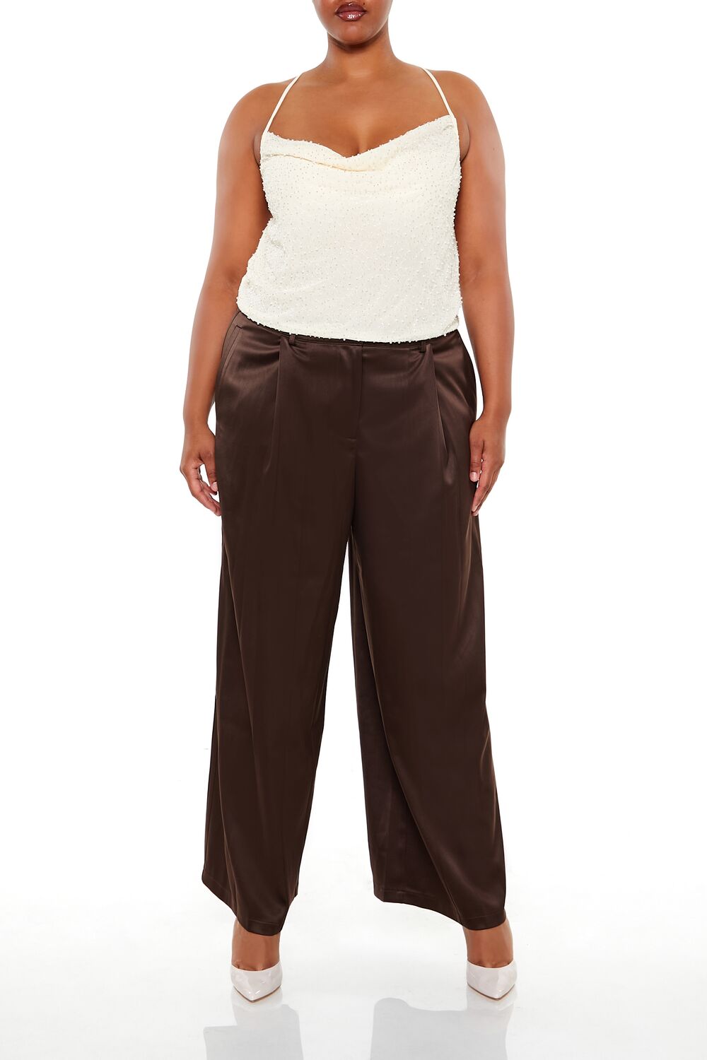 Plus Size Beaded Cropped Cami - Image 2