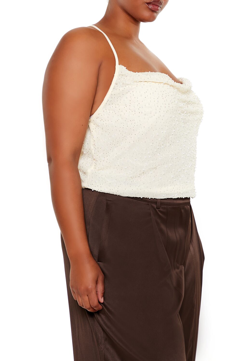 Plus Size Beaded Cropped Cami - Image 4