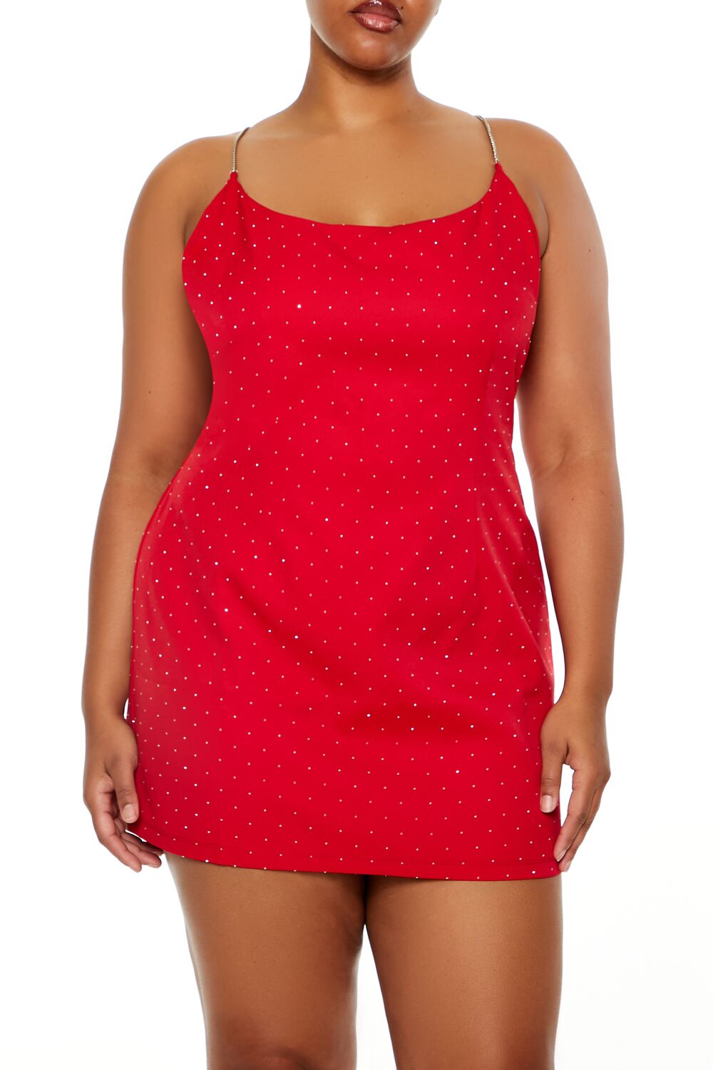 Plus Size Rhinestone Cami Mini Dress - Image 7