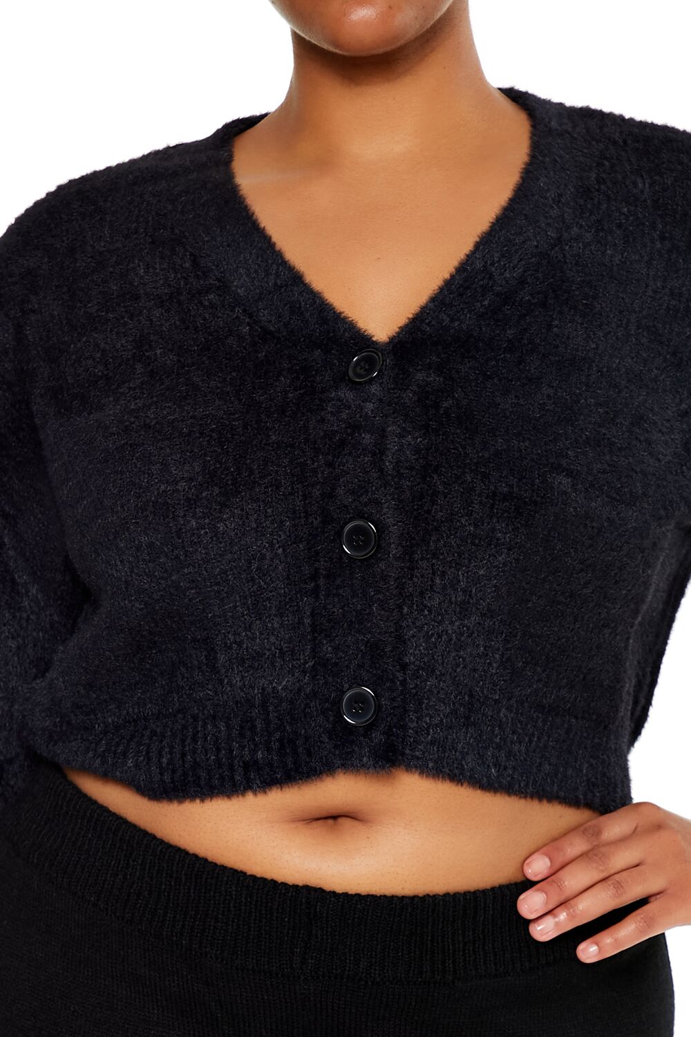 Plus Size Rib-Knit Cardigan Sweater - Image 3