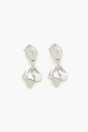 Hammered Abstract Drop Earrings