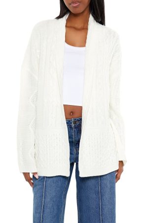 Mixed Knit Cardigan Sweater