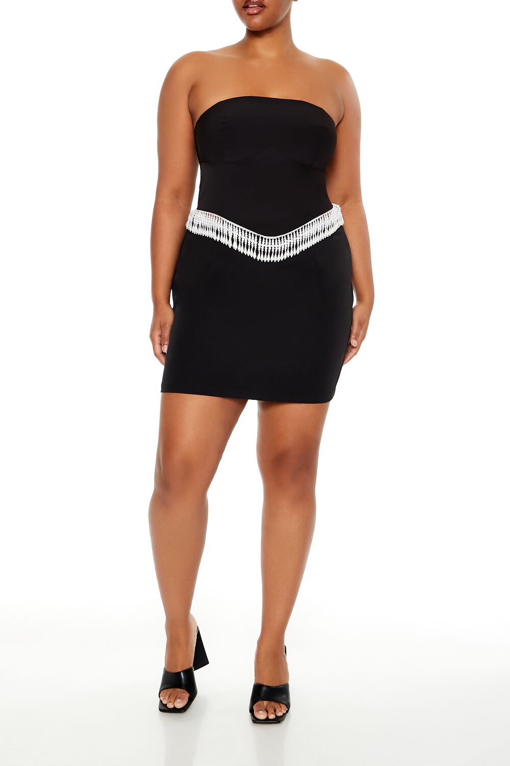 Plus Size Beaded-Trim Tube Top - Image 2