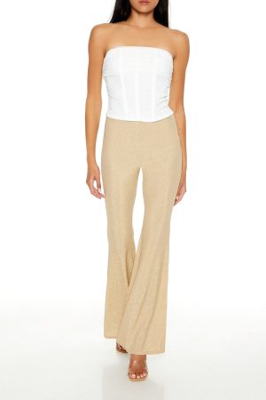 Glitter High-Rise Flare Pants