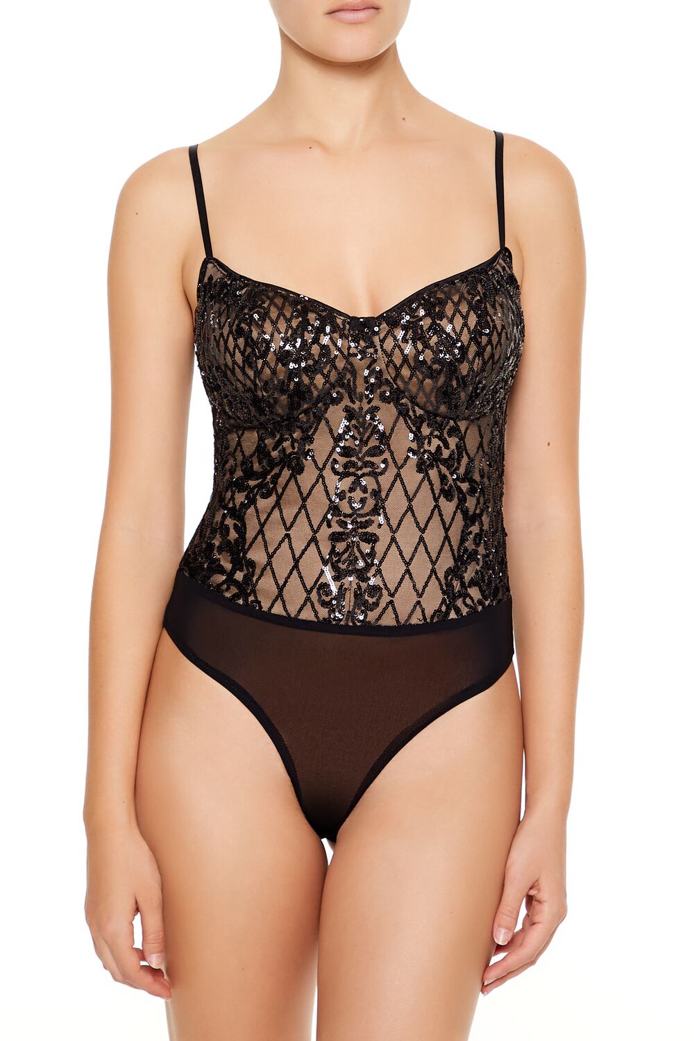 Sequin Mesh Baroque Bodysuit - Image 2