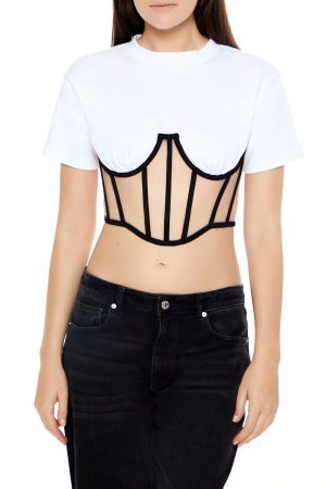 Sheer Corset Combo Crop Top