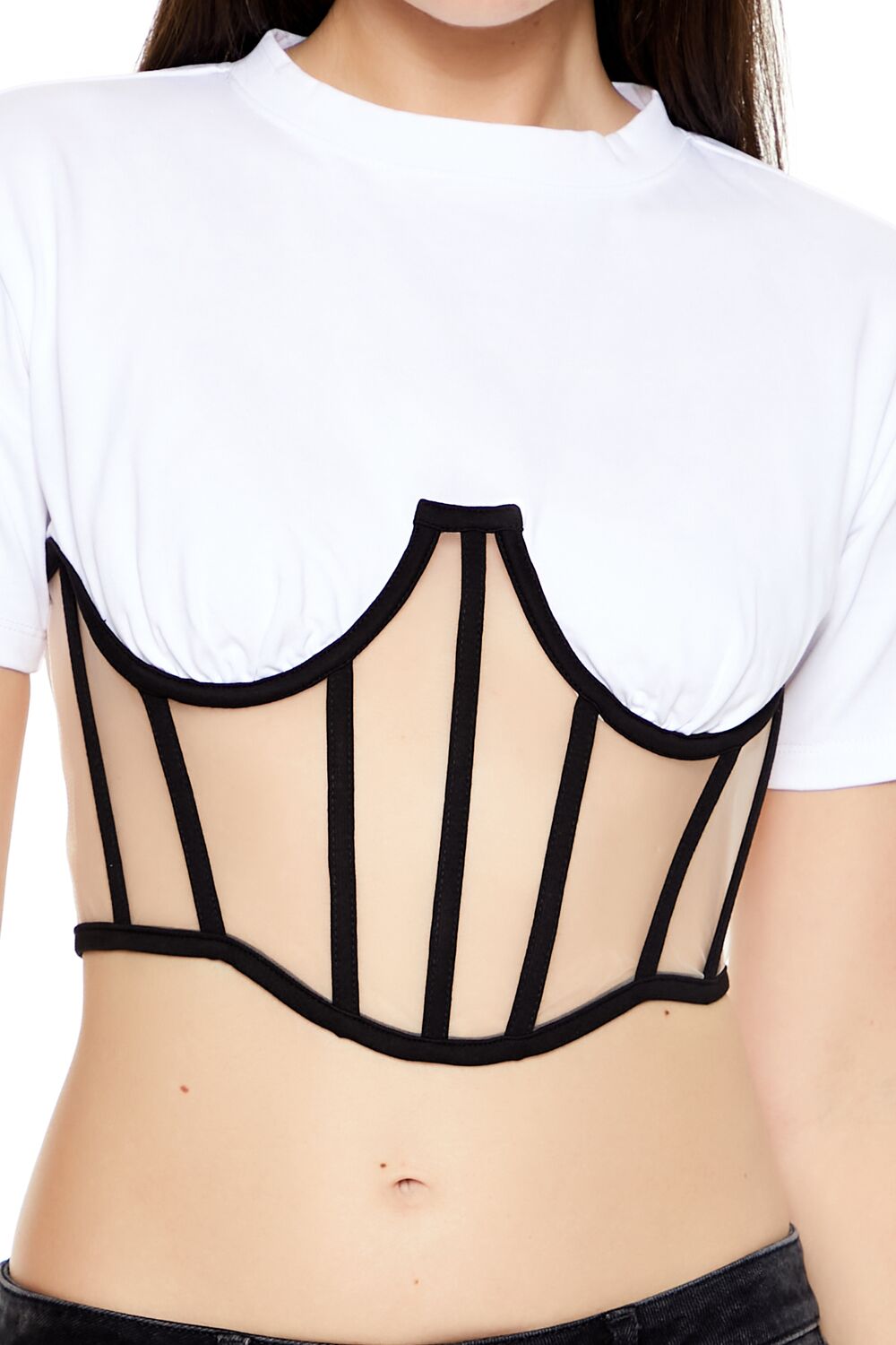 Sheer Corset Combo Crop Top - Image 3