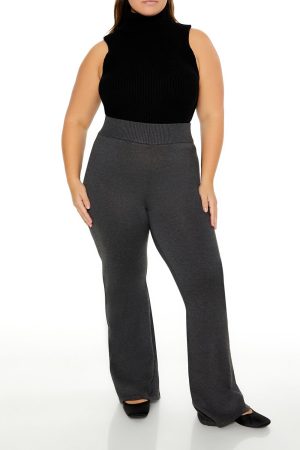 Plus Size Sweater-Knit Flare Pants