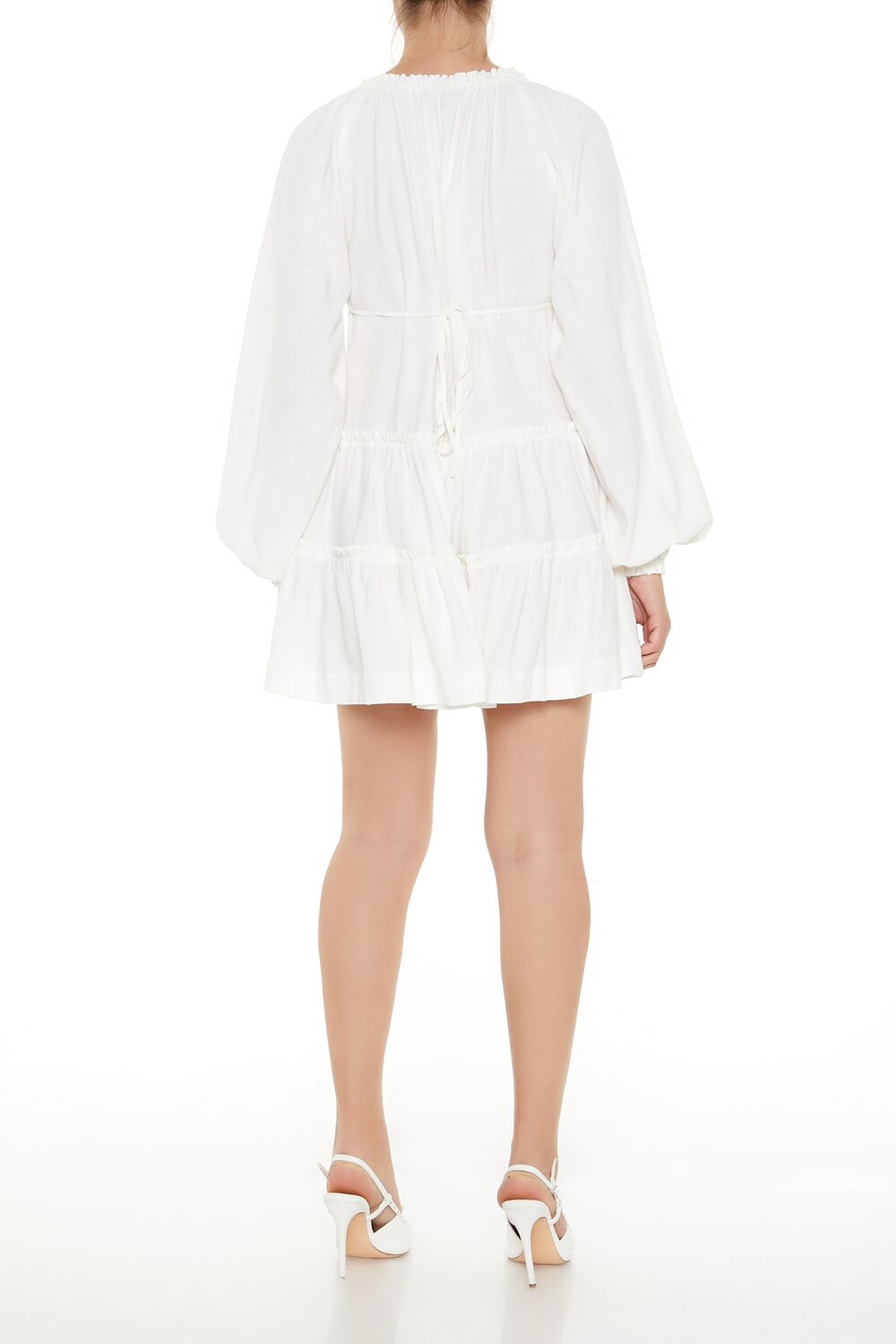 Peasant-Sleeve Mini Dress - Image 4