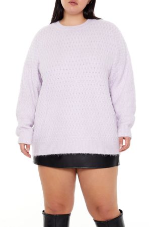 Plus Size Textured Drop-Sleeve Sweater