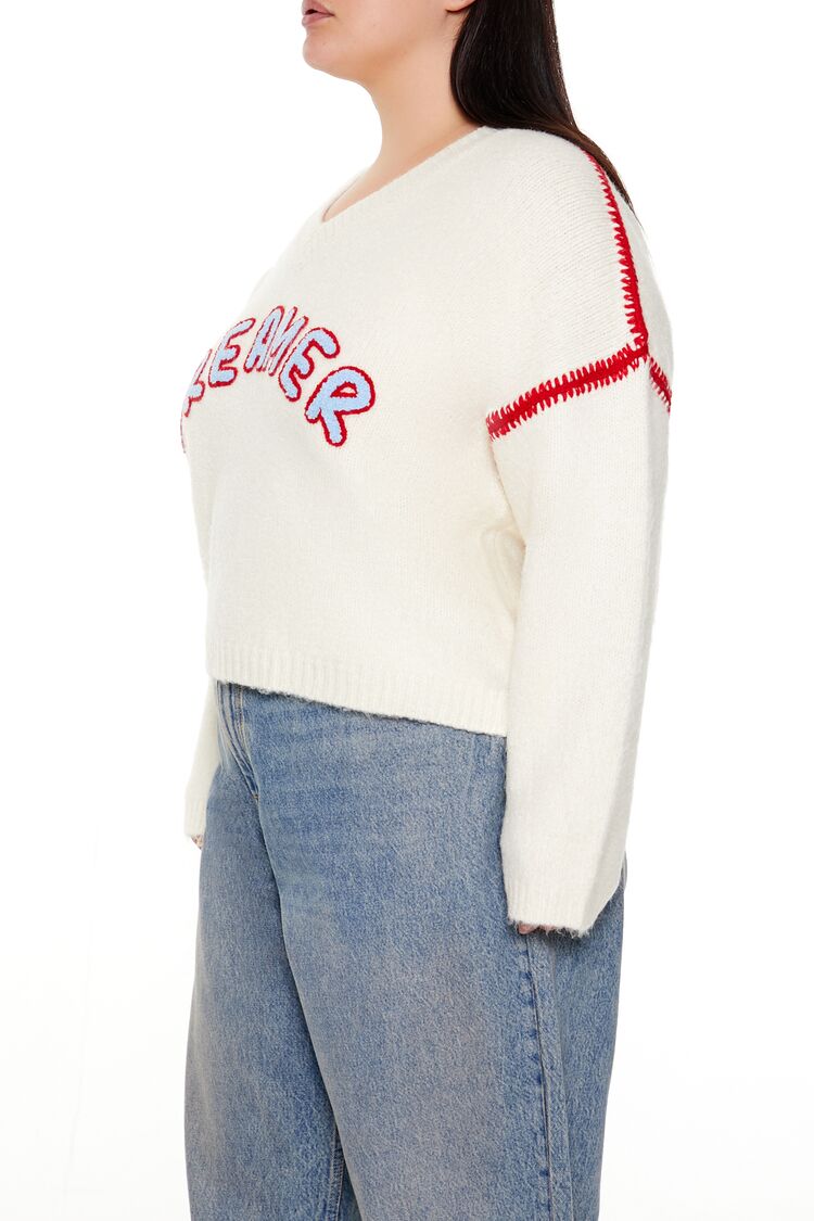 Plus Size Dreamer Fuzzy Knit Sweater - Image 4