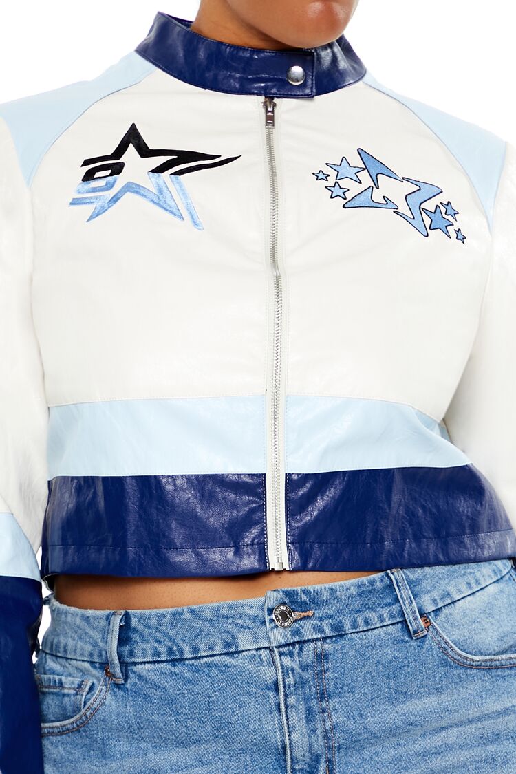 Plus Size Flaming Heart Moto Jacket - Image 3