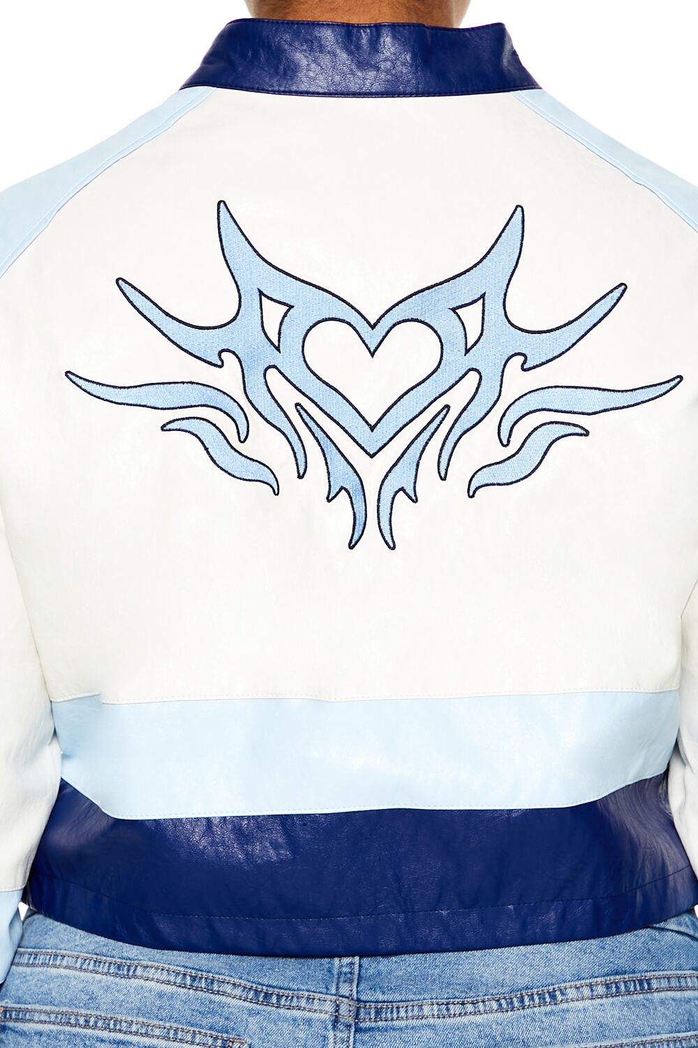 Plus Size Flaming Heart Moto Jacket - Image 6