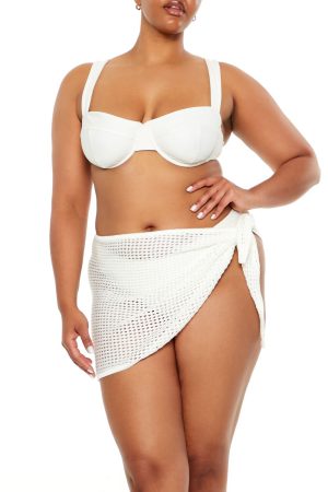 Plus Size Swim Cover-Up Mini Skirt