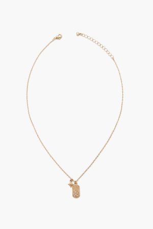 Star & Dog Tag Charm Necklace