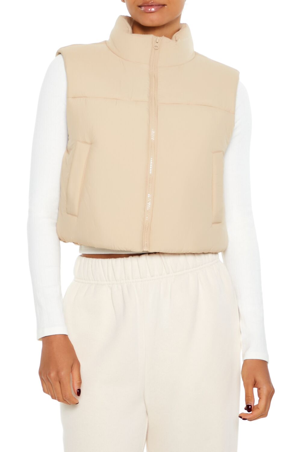 Quilted Cropped Puffer Vest - Image 6