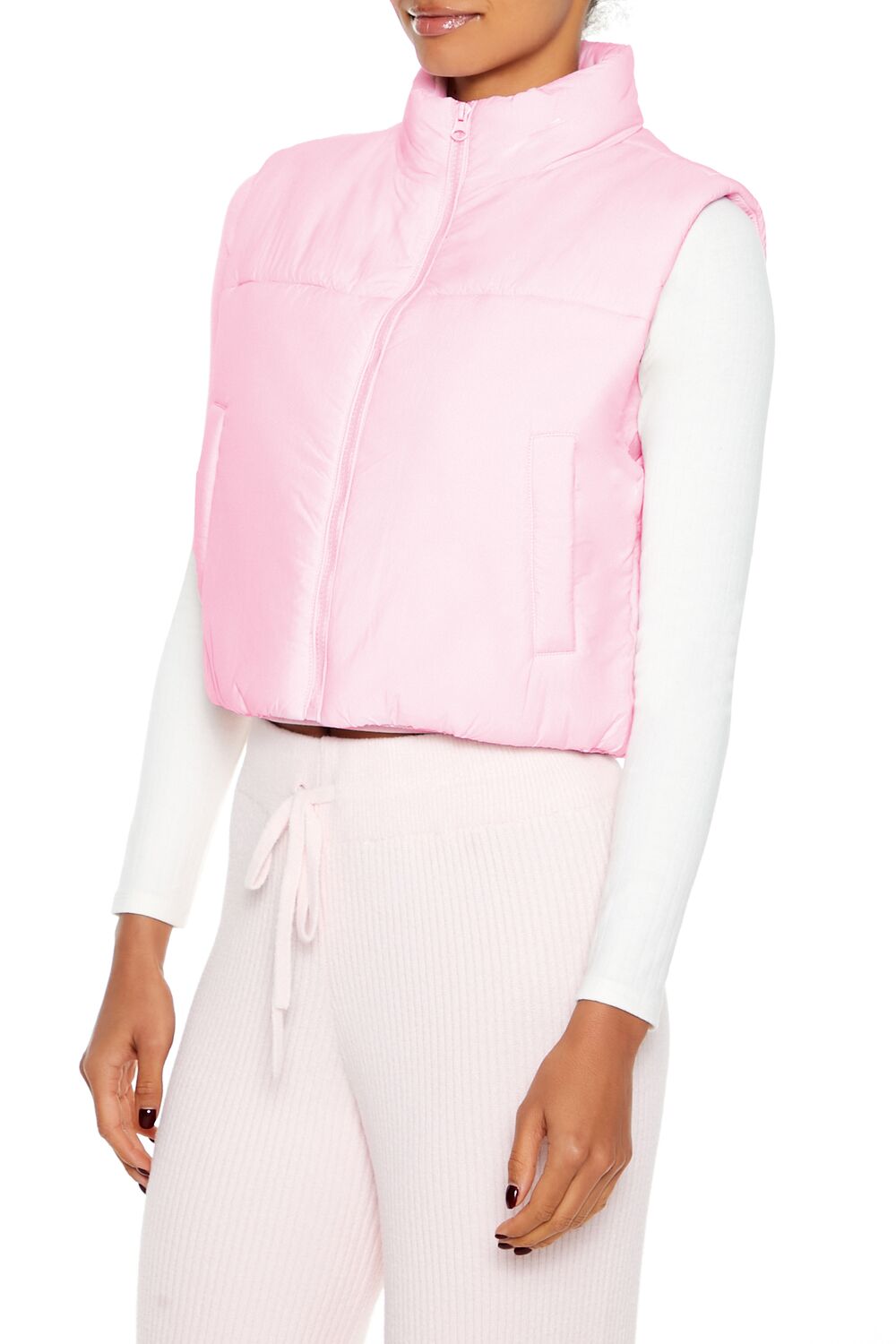 Quilted Cropped Puffer Vest - Image 4